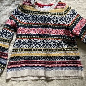 Old Navy Women's Fair Isle Sweater - Red, Yellow, Navy